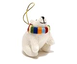 Best Years | Polar Bear Christmas Tree Decoration Knitted | Xmas Holiday Decor | Unusual Christmas Decoration | Kids Xmas Decorations | Ethically Sourced | 10 cm x 7 cm x 11 cm