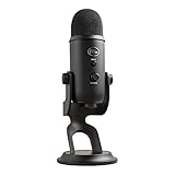 Logitech for Creators Blue Yeti USB Microphone for Recording, Streaming, Gaming, Podcasting on PC and Mac, Condenser Mic for Laptop or Computer with Blue VO!CE Effects, Adjustable Stand - Black