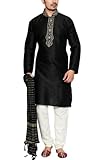 Sonisha MKP9005 Men's Black Kurta Pajama Set Wedding Kurta Pyjama Indian Party Suit (48)