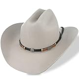 Men's Classic Wool Western Cattleman Cowboy Hats for Men - Authentic Rancher Style Felt Hat for Outdoor Work and Leisure (UK, Alpha, L, Standard, Sand)