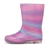 Shoe Zone - Girls Pink Rainbow Welly - Size 9 Child UK - Pink