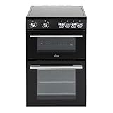 Willow WT60CCB 68L Freestanding Electric Cooker, Twin Cavity Cooker with Ceramic Hob and 31l Grill Cavity, 2 Years Warranty - Black