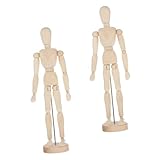 Veemoon 2pcs Solid Wood Jointed Doll Ornaments DIY Art Figures Ventriloquist Dummy Joints