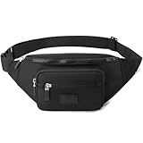 Bumbags for Ladies Bum Bag Fanny Pack Men Women Waist Pack Lightweight Adjustable for Running Walking Hiking Jogging (Black)