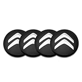 BAOYBS 4 PCS Stickers Hub Caps Auto for Citroen Saxo VTS C2 VTS C4 VTS, Dustproof Durable Self-adhesive Wheel Trim Sticker Stylish and Beautiful Auto Tuning Emblem,Black-60mm