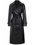SS7 Womens Faux Leather Maxi Trench Coat PU