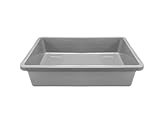 Heavy Duty Large Plastic Potting Tray Rectangle Multi Purpose Garden Greenhouse Plant Pot Tidy Work Table (Length: 64.5cm - Width: 49cm - Height: 12cm) (Grey)