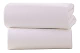 Clair de Lune Crib Cotton Jersey flat Sheets to fit moses 30 x 74cm, (Pack of 2, White)