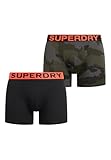 Superdry Men's Boxer Double Pack Boxer Shorts, Black/Sporty Grey Feeder, XXL