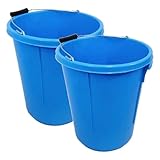 2x Blue Plasterer Bucket Heavy Duty Plasterers Bucket for Mixing Building Plaster and Holding Water - 25 Litre