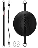 RDX Double End Bag Boxing, 70CM Reflex Speed Ball with 48” Stretchable Bungee Cord, Maya Hide Leather Lightweight Punching Rebound Ball for Striking MMA Muay Thai Training