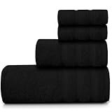 Casabella 100% Egyptian Cotton Towel Bale - 8 Pieces - 550 Gsm Xlarge Sizes_Black_4 Pieces Set