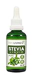 NKD Living Pure Stevia Liquid Drops 50ml - Pure Stevia, Unflavoured - with glass dropper (Other flavors also available: Vanilla, Caramel, Chocolate)