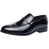 Hixingo Mens Dress Shoes Size 6.5-11.5 UK, Formal Shoes for Men Without Lace Classic Casual Slip On Loafers Comfort Breathable for Suit, Wedding, Business, Driving (9936 Black,9)