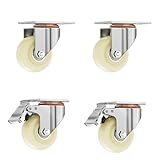 Heavy-Duty 5" Swivel Caster Wheel with Brake, Durable Nylon Universal Wheels for Trucks, Carts & Low Bed Trailers - Industrial Strength, Smooth Mobility