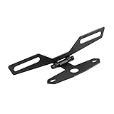 Motorcycle License Number Plate Bracket, Folding Motorbike Registration Plate Holder, Adjustable Motorcycle Flip Plate Tail Light Holder Universal Rear Bracket Mount for Most Motorcycle ATV Dirt Bike
