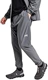 Under Armour Vanish Hybrid Track Pants for Men - Castlerock, Relaxed Fit, Breathable 100% Polyester Fabric, Adjustable Drawcord Waist, Cuffed Ankles & Secure Back Pocket - (Large, Grey)