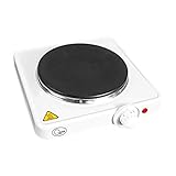 Quest 35240 Electric Single Hob/Hot Plate with Temperature Control / 1500W Hob / 5 Temperature Settings/Portable, Ideal for Camping, Caravans & Travelling
