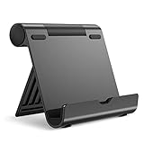 JETech Tablet Stand, Adjustable Portable Desktop Holder, Foldable Dock for iPad/iPad Pro/Air/Mini, Galaxy Tab A8/A7 Lite/A7/S8/S7, Kindle, Tab/Phones(4-11"), Black