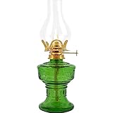 33cm Glass Kerosene Lamp Oil Lamp Glass Classic Retro Home Decoration Lamp Wedding Festival Decoration Oil Lamp Large Capacity (Green, One Size)