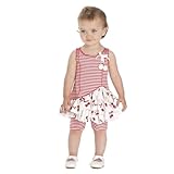 Kate Mack - Festive dress with pants cherry, white-red - 128weiß-rot