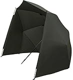 KINGCARP - Fishing Bivvy Brolly 2.5m Adjustable with Wraparound Sides for Wind and Waterproof Protection - Removable Steel Frame Pegs Guy Lines Taped Seams Fiberglass Supports [25-126]