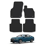 Skoda Superb Estate (2024+) Rubber Car Mats Accessories Tailored Fit Compatible Accessory Waterproof Protection Non-Slip Floor Mats Full Coverage Durable Front Rear Set Coverage with Clips