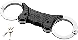 PRO-CUFF Professional Handcuffs. Police & Military Grade. Heavy-Duty Steel. Double-Lock. Rigid Silver Handcuffs with 2 Keys.