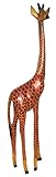 African Giraffe Carving in Wood // Tall, handcrafted, heavy Jacaranda wood Giraffe Carving // 4 foot / 120cm tall // including storycard