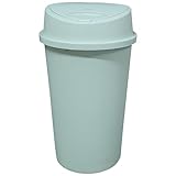 KetoPlastics 45 Liter 45 Litre 45L TOUCH BIN Colour Bin for Home Garden Office School Kitchen Bathroom Top Bin Portable Pedal Bin Removable Lid (Sage Green)
