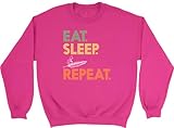 Shopagift Eat Sleep Poetry Sweatshirt Poet Literature Writing Unisex Jumper Pink