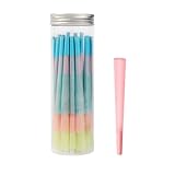 50 packs Rainbow colors Natural cones rolling paper|Pre rolled cones with tips 110mm King size|rolling papers(Rainbow color 50pcs, King size)