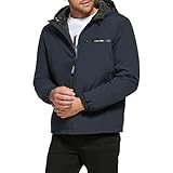 Calvin Klein Men's Windbreaker Jacket, Classic Hooded Navy, M