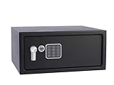 Yale Alarmed Electronic Laptop Safe – Standard Protection, Built-in 130dB Alarm, PIN Keypad + Override Key, Anti-bump Solenoid, Auto Lockdown, Carpeted Interior, Fixings Included – 24L – YLC/200/DB2
