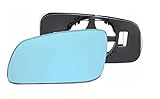 Wing Mirror Glass for VW VW GOLF IV 1997-2005, VW GOLF VAN IV 1999-2006, PASSAT 1996-2001, VW LUPO 1998-2005 and VW BORA 1998-2005 models Left Hand Side UK Passenger Side Blue Mirror