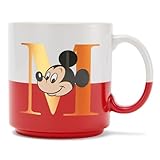 Disney Store Official Mickey Mouse Mug, 425ml, White and Red Design, Suitable for Microwave and Dishwasher Use