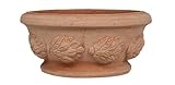 Biscottini Handmade Terracotta Pot Made in Italy 30 x 14 x 30 cm - Round Planter for Plants - Decorative Pots Outdoor and Indoor - Terracotta Bowl for Flowers - Modern Decorated Vase
