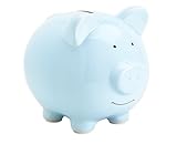 Pearhead Piggy Bank, Ceramic, Blue, Large