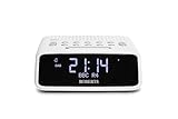 Roberts ORTUSDAB FM/DAB/DAB+ Digital Clock Radio with Bluetooth, Alarms with large LCD VA Display, White