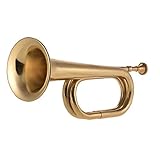 Zonster B Flat Bugle Call Trumpet Cavalry Military Cavalry Scouting Instrument with Mouthpiece for School Band