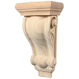 jojofuny Wooden Corbels Decorative Carved Wall Art - European Style Solid Wood Applique with Intricate Floral Design for Doorway, Fireplace, Furniture Decor - 17.5 X 10 X 6 cm