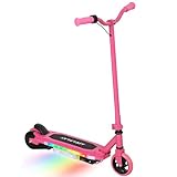 AIYAPLAY Electric Scooter for Ages 6-14 Years, E Scooter with Colourful Light and Electric Brake, Up to 10km/h, Maximum Range 8km, Pink