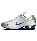 NIKE Shox R4 Men's Trainers HQ1988 (White Metallic Silver/Racer Blue 100) UK 8.5 (EU 43)