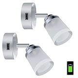 JUTTAUTO 12V LED Reading Light with USB, 3W Touch Switch Wall Spot Light, Caravan Interior Dimmable Bedside Lamp for Boat Camper Van RV Cabin Truck Motorhome, Warm White