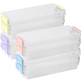 4 Pcs Really Useful Box, Translucent Small Storage Box with a Lid, Ideal For Home, Office, School and Arts and Crafts Storage 20.5 X 8 Cm