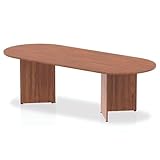 Dynamic Office Solutions OPO Impulse Freestanding 1800/2400mm Rectangular Boardroom Table Distinctive Arrowhead Legs | Sturdy Build Weather & Heat Resistant Melamine Finish Table Walnut 2400