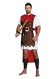 HENBRANDT Adult Men’s Roman General Fancy Dress Costume Spartan Fighter Roman Gladiator Centurion Cosplay Historical Dress Up Outfit One Size Mens Fancy Dress Costume