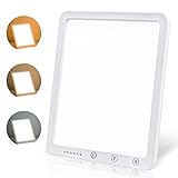 SAD Therapy Lamp, Slim Light Box for Effective SAD Light Therapy, 10,000 Lux Daylight Therapy Lights with Timer, UV-free & Full Spectrum, White