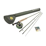 Redington Salmon Fly Fishing Field Kit, 9' Medium-Fast Action Rod and Run Reel, Salmon Fly Line, Carrying Case