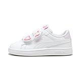PUMA Baby Girls Smash 3.0 Badges V Inf Sneaker, Puma White Magic Rose Lilac Frost, 7 UK Child